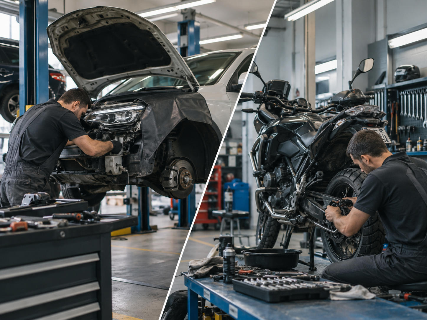 Mecânico trabalhando em oficina automotiva